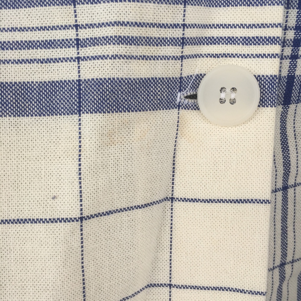 High Waisted Plaid Kilt Blue White Vintage - Picture 3 of 5
